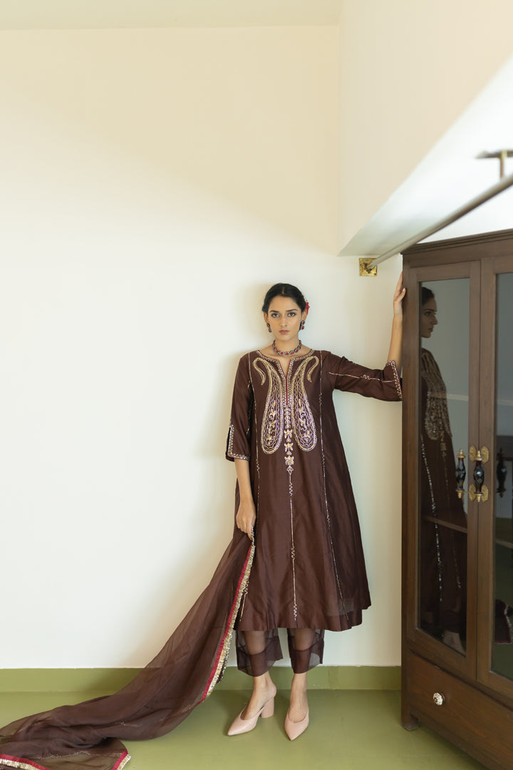 Dhaaraa Paisely Kurta and Sheer Pants Set