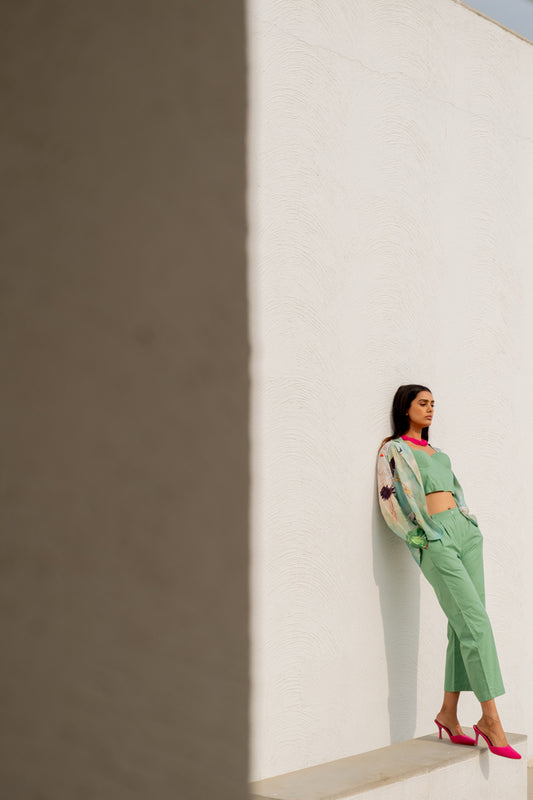 Oriental Cranes Jacket with Bustier Co-Ord