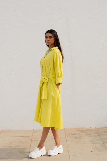 Neembu Yellow Shirt Dress