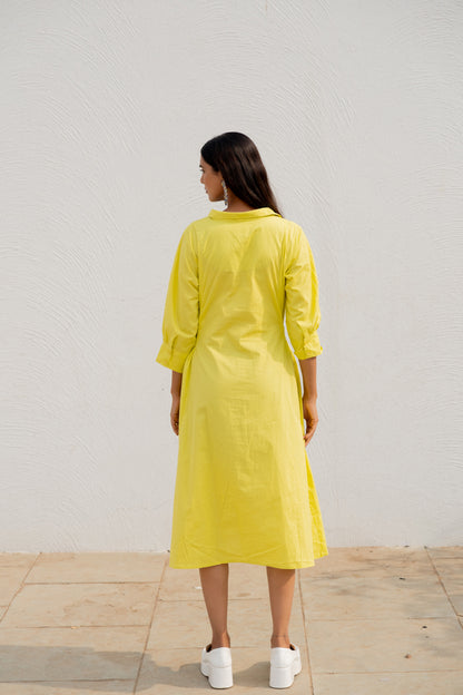 Neembu Yellow Shirt Dress