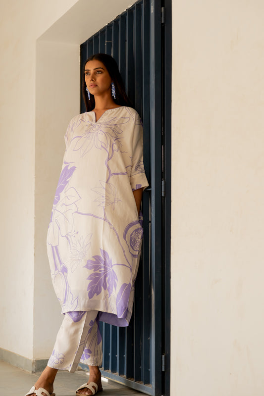 Purple Papeeta Kurta Set