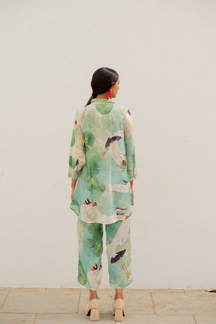Oriental Cranes and Frogs Shirt Co-Ord