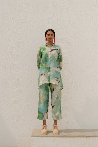 Oriental Cranes and Frogs Shirt Co-Ord