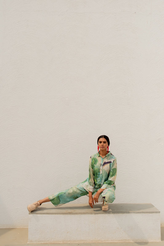 Oriental Cranes and Frogs Shirt Co-Ord