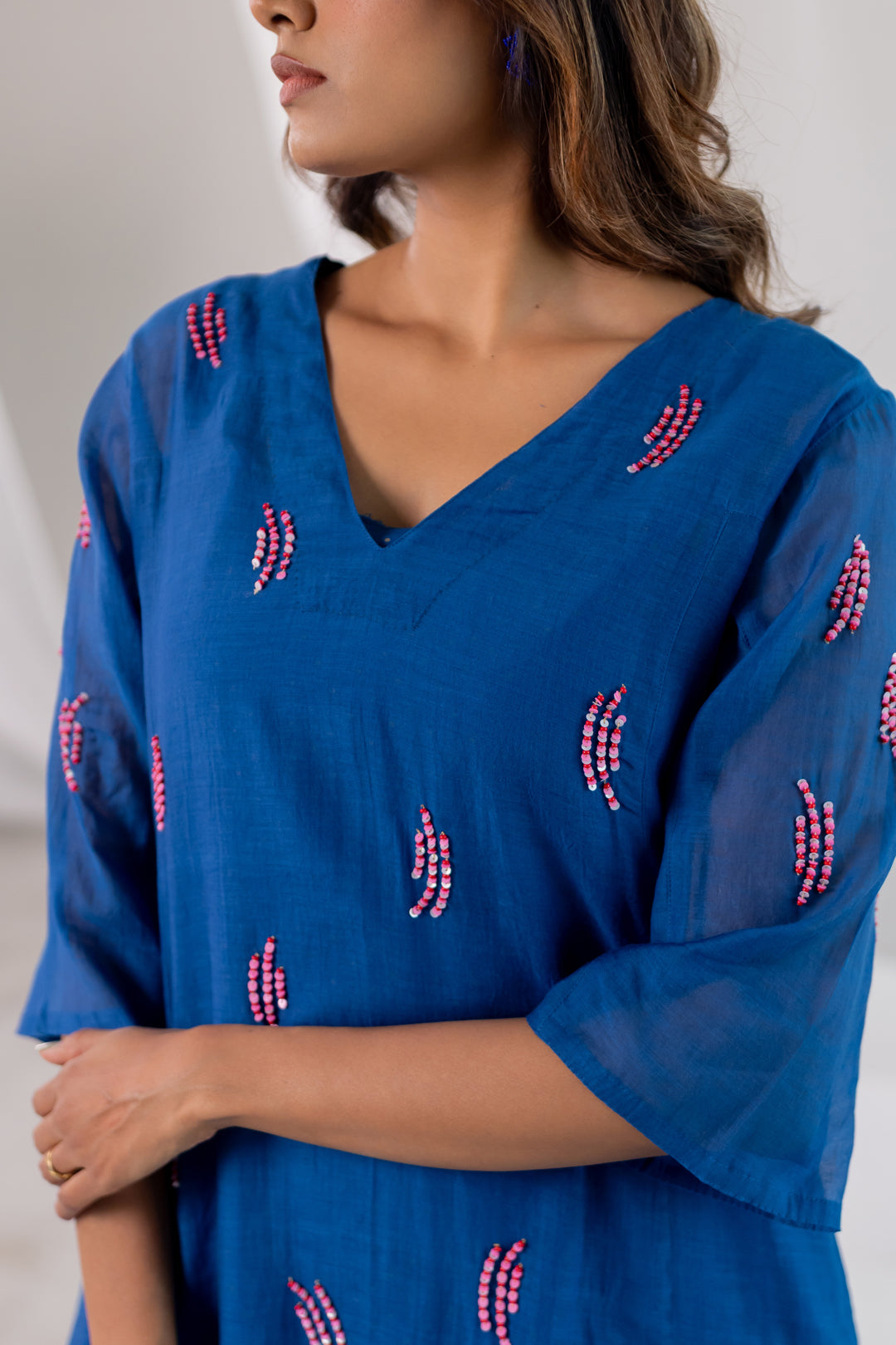Cobalt Pink Seashore Kurta Set -Set of 2