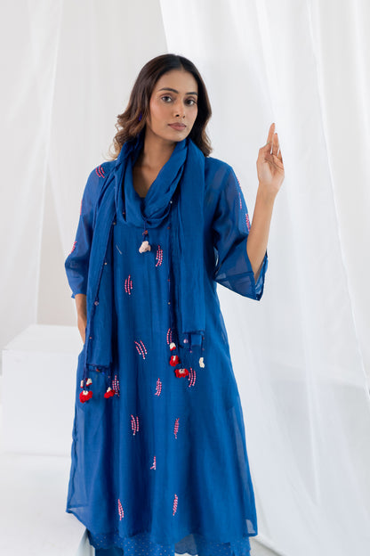 Cobalt Pink Seashore Kurta Set -Set of 2