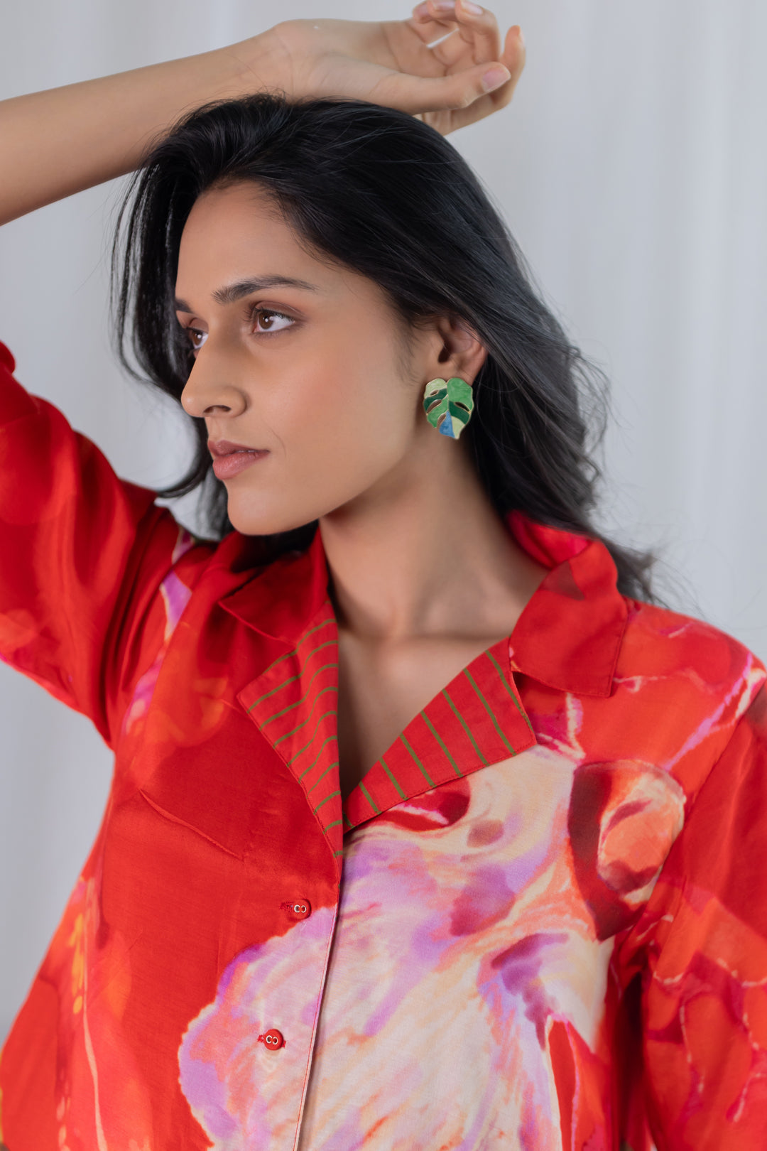 Vermilion Afterlight Orchids Tunic Co-Ord