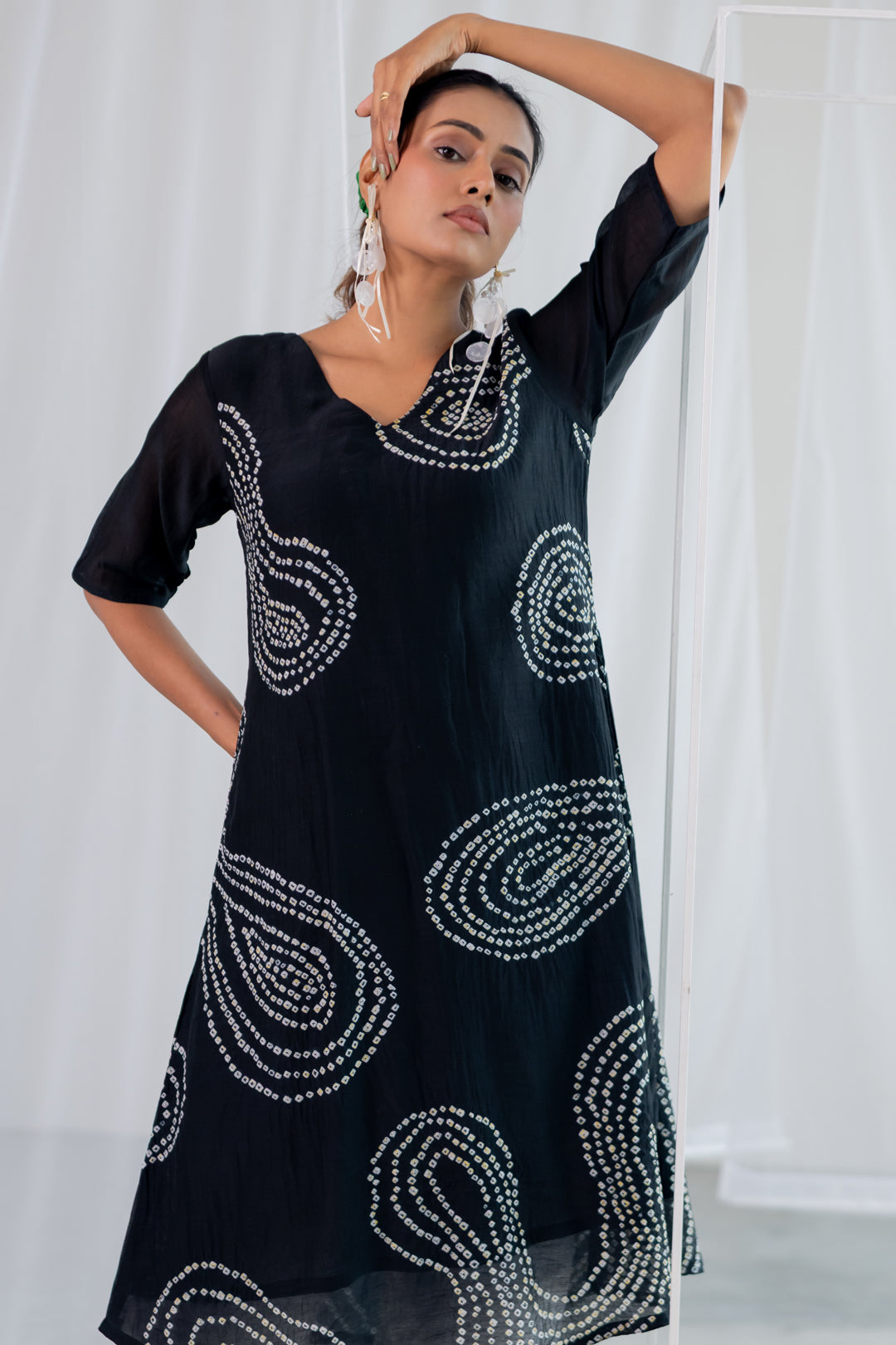 Black Sand Bandhani Kurta Set