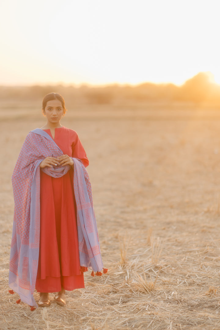 Sunset pink Kalidaar set