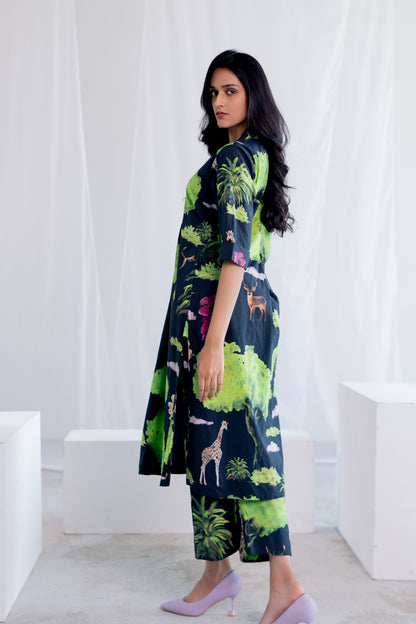 Masai Safari Poplin Kurta Co-Ord