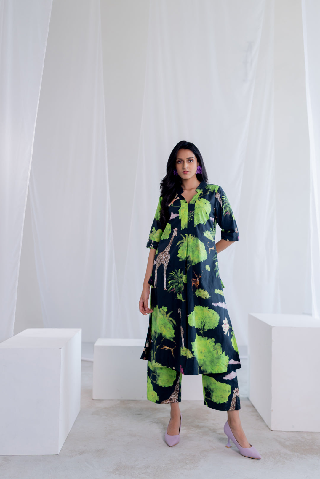 Masai Safari Poplin Kurta Co-Ord