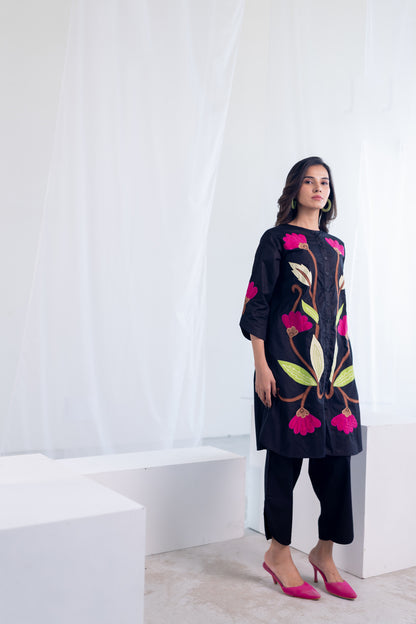 Flowers on Embers Applique Tunic Set