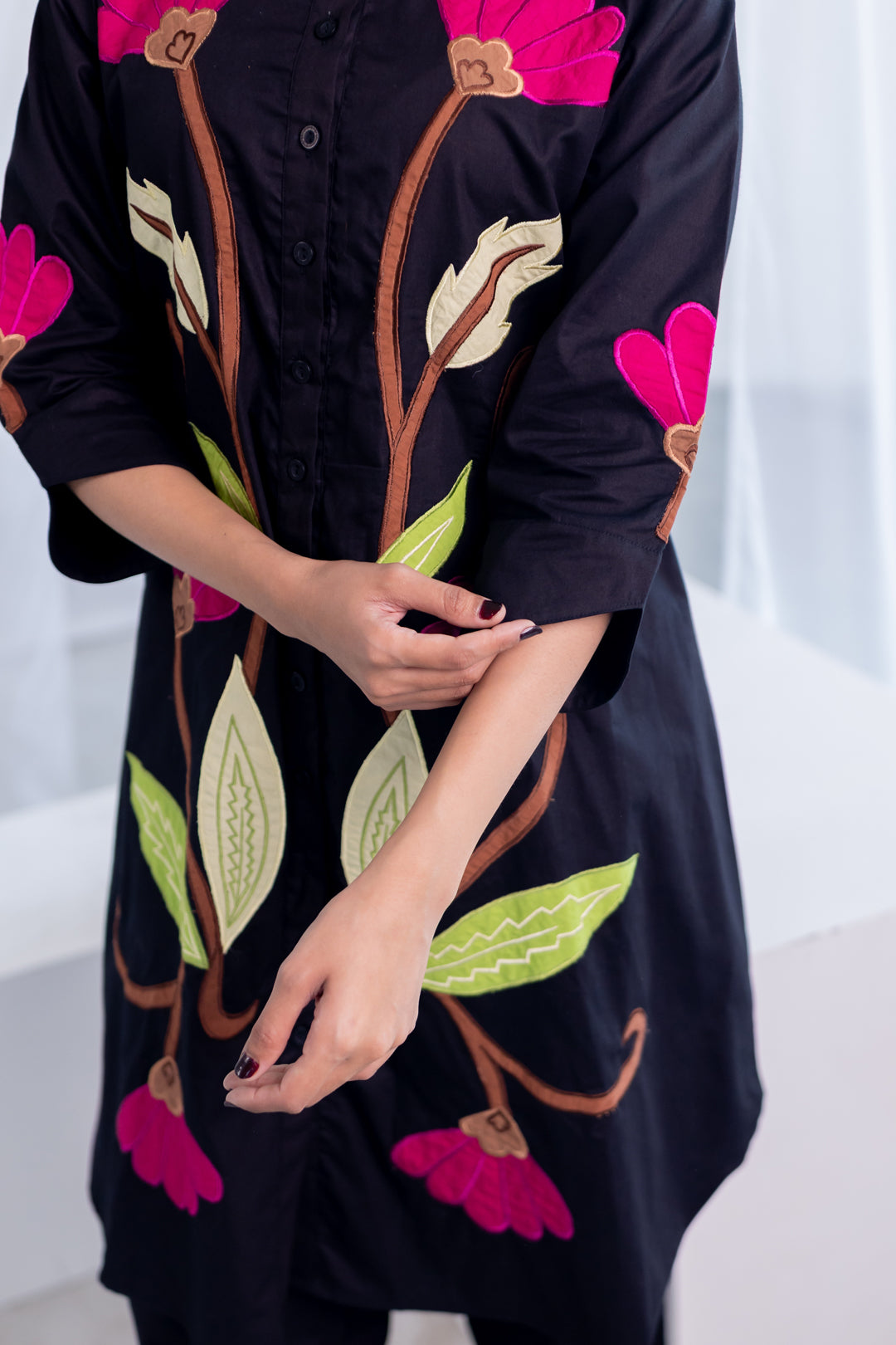 Flowers on Embers Applique Tunic Set