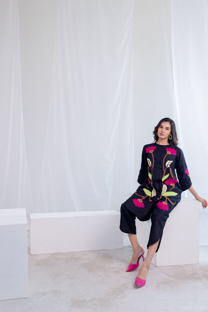 Flowers on Embers Applique Tunic Set