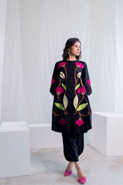 Flowers on Embers Applique Tunic Set