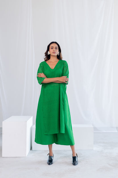 Emerald Eyelet Kurta