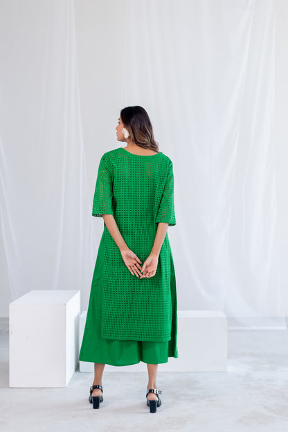 Emerald Eyelet Kurta