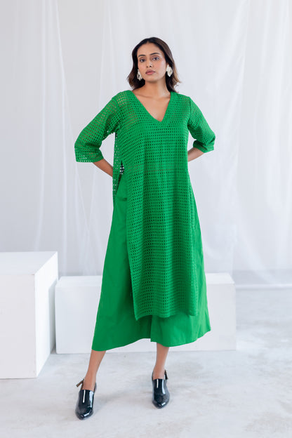 Emerald Eyelet Kurta