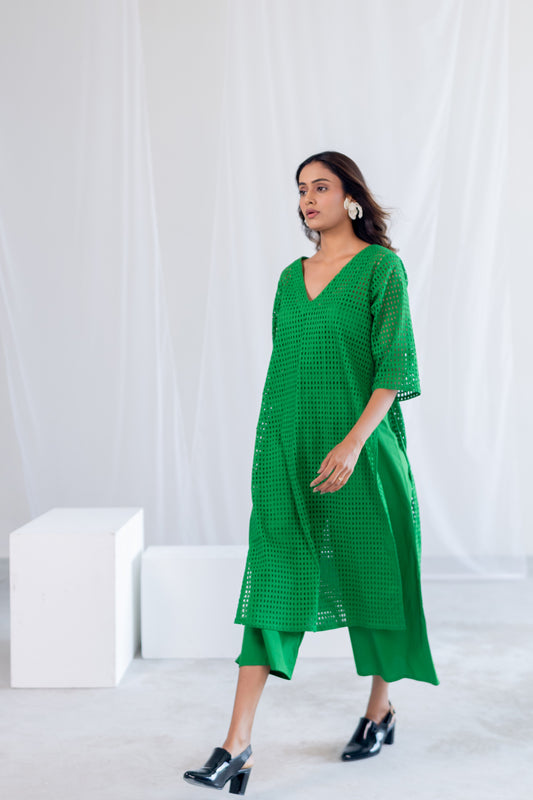 Emerald Eyelet Kurta