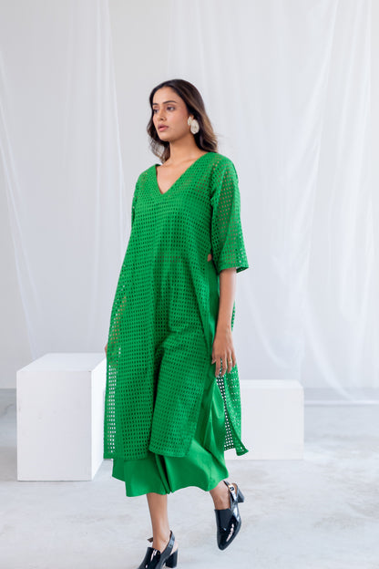 Emerald Eyelet Kurta