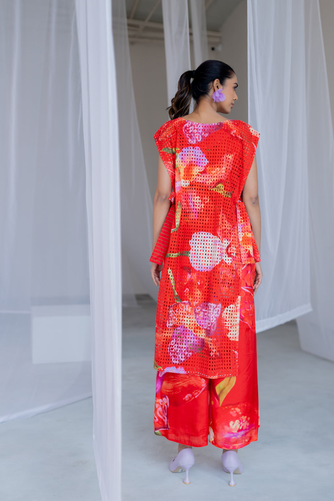 Scarlet Mesh Overlay Co - Ord Set