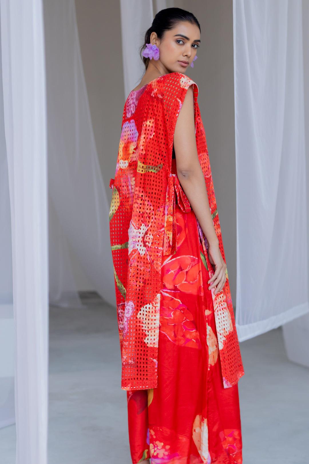 Scarlet Mesh Overlay Co - Ord Set