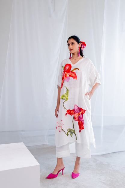 Orchids Frost Kurta