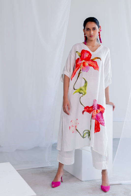 Orchids Frost Kurta