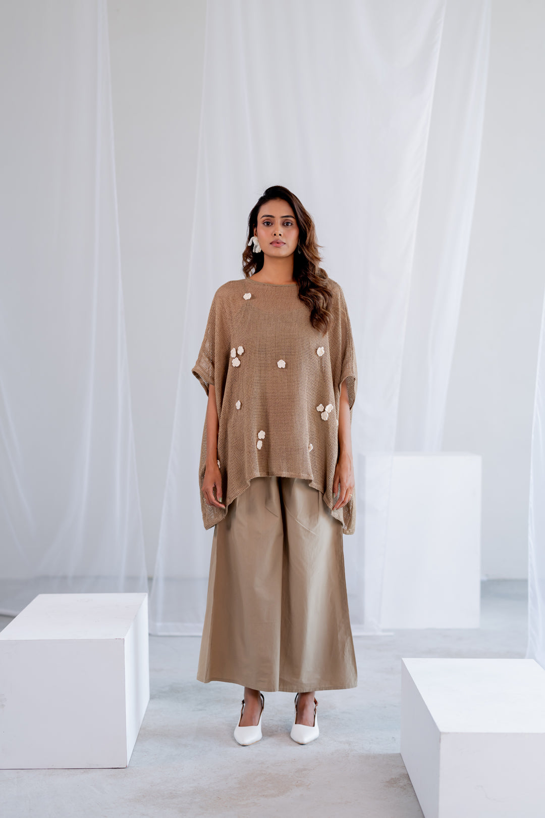 Almond Mesh Kaftan Co-Ord