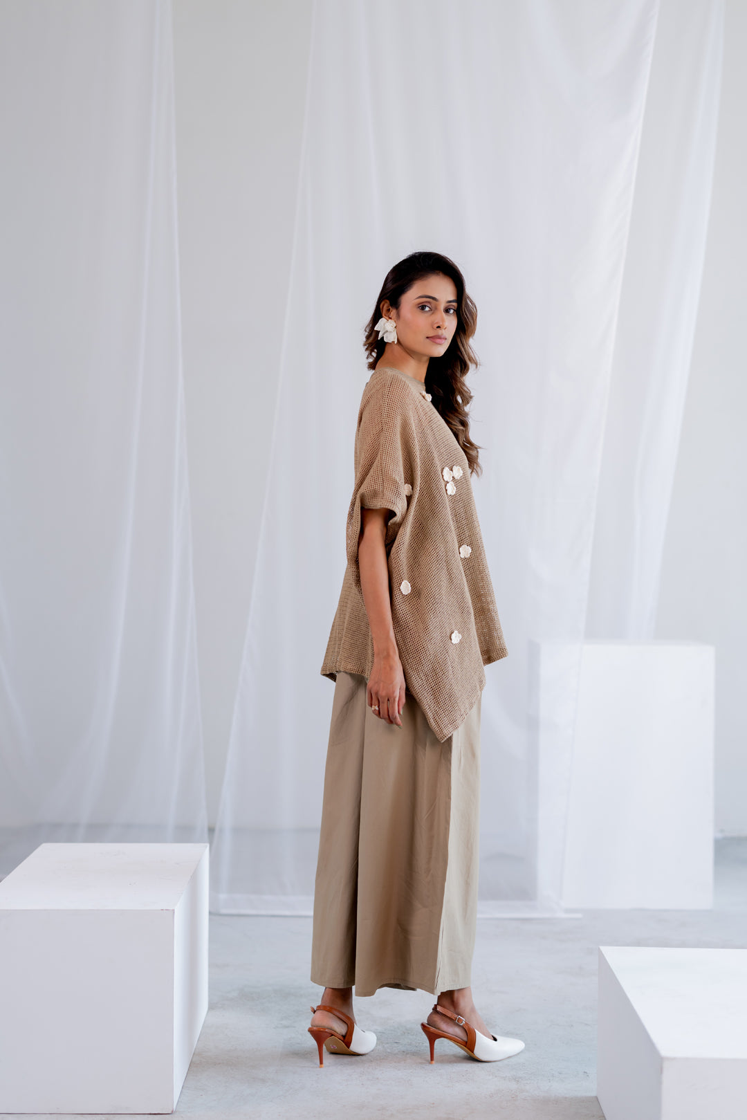 Almond Mesh Kaftan Co-Ord