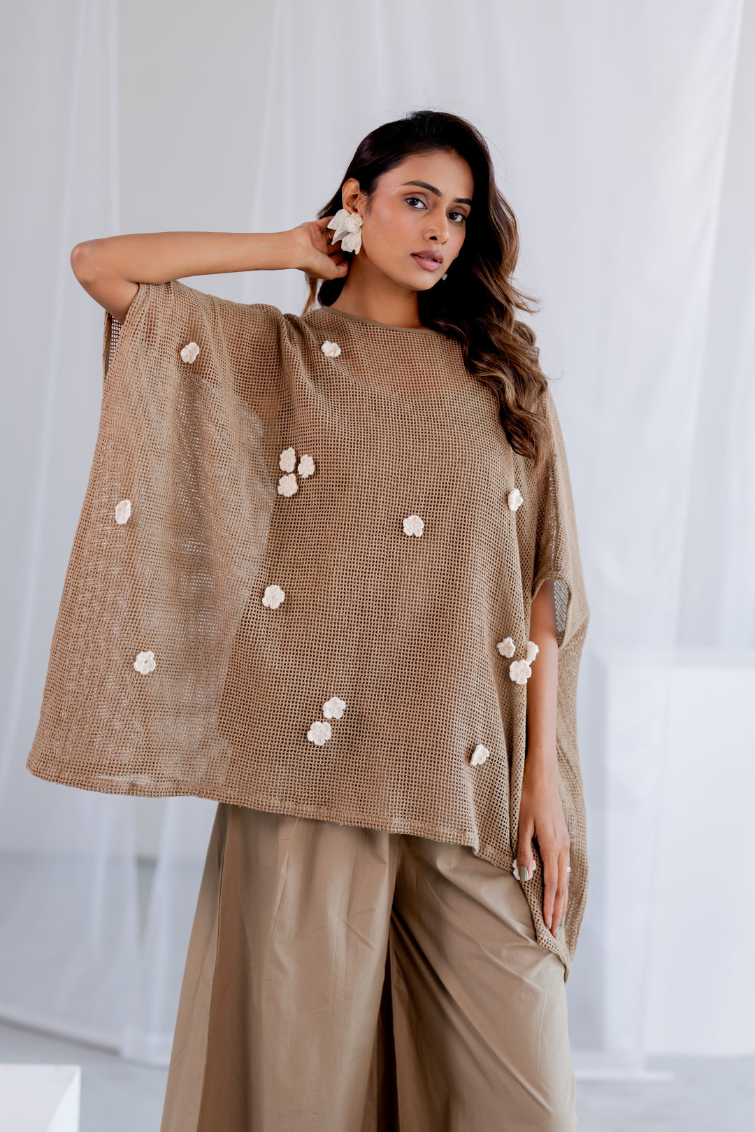Almond Mesh Kaftan Co-Ord