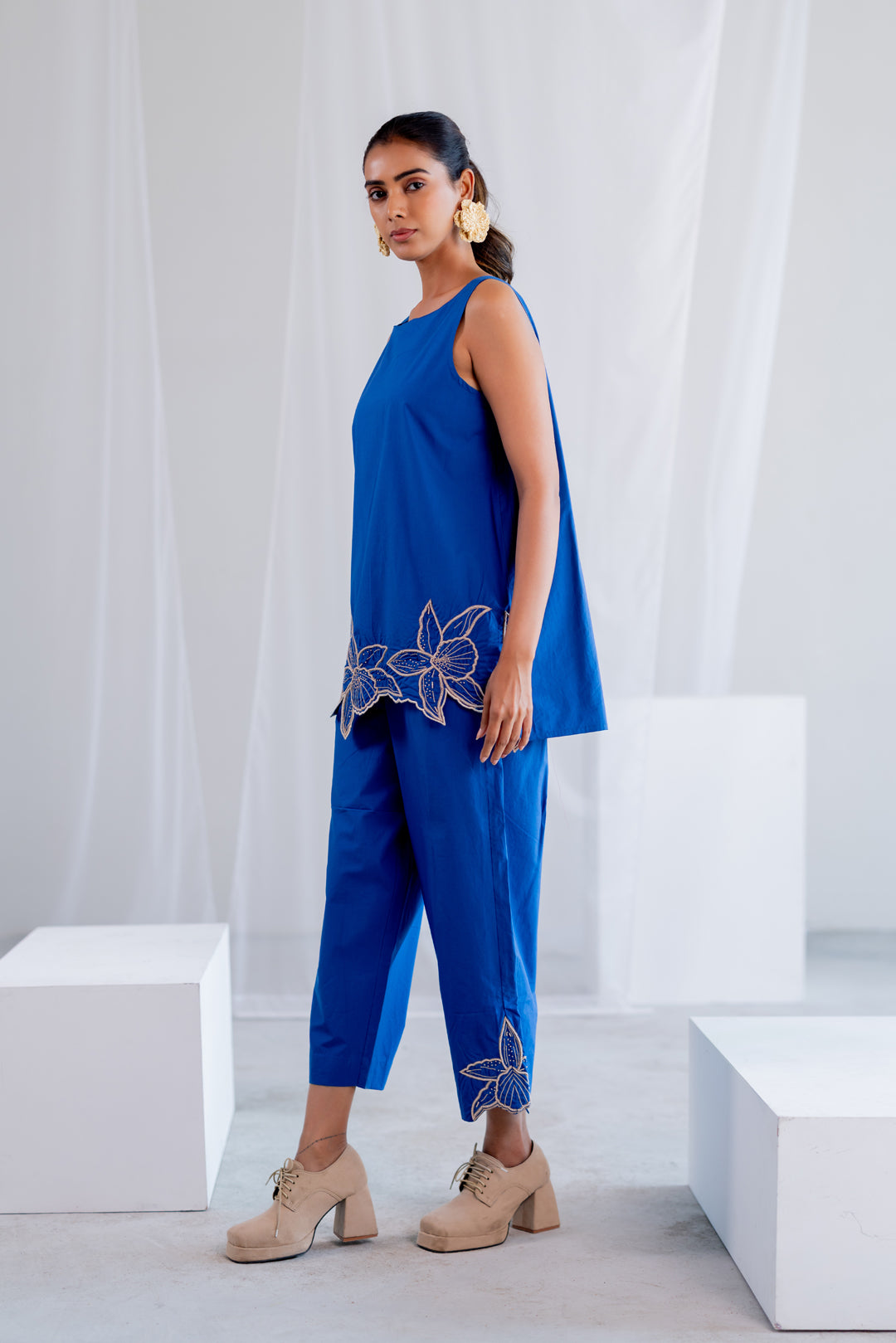Cobalt Iris Embroidered Co-Ord