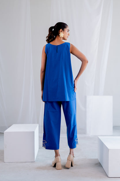 Cobalt Iris Embroidered Co-Ord