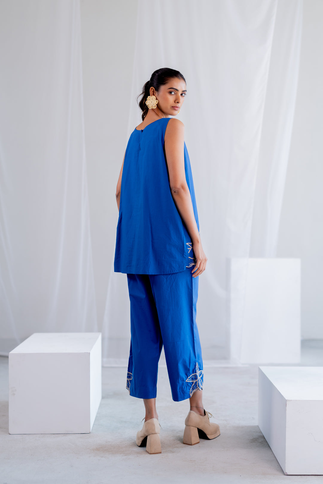 Cobalt Iris Embroidered Co-Ord