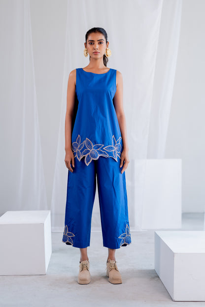 Cobalt Iris Embroidered Co-Ord