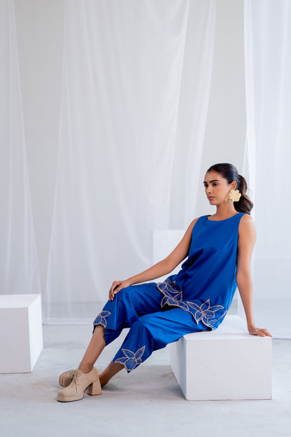 Cobalt Iris Embroidered Co-Ord