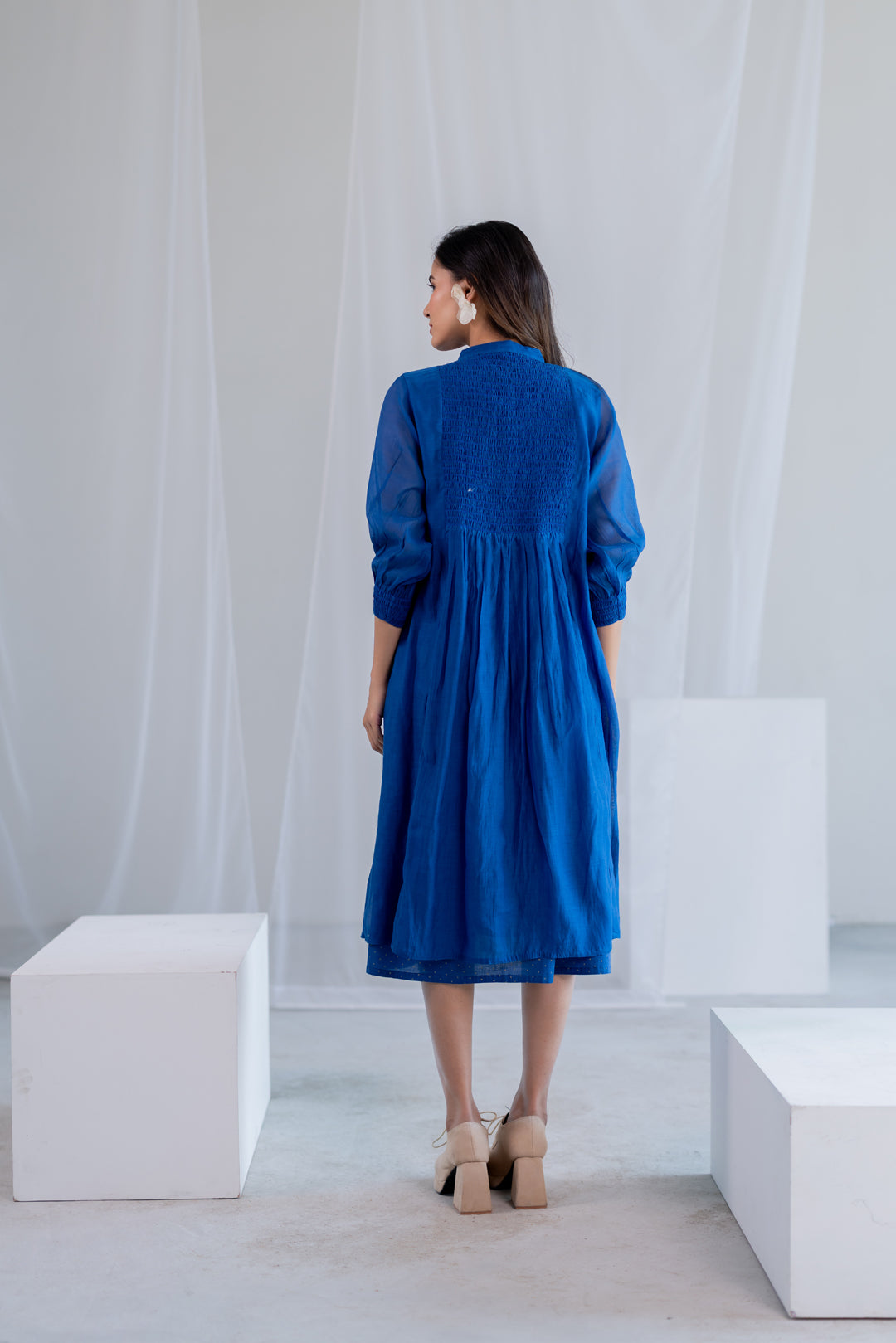 Wavy Seas Chanderi Dress