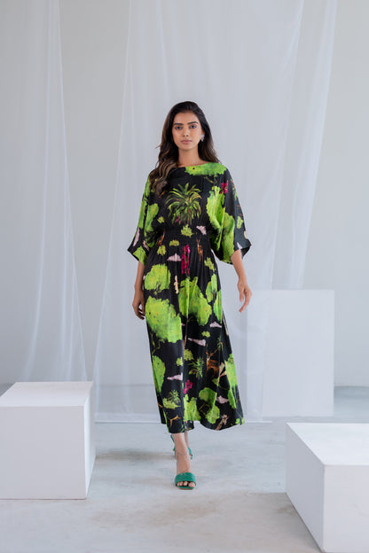 Madagascar Forest Satin Dress