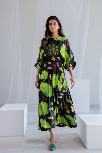 Madagascar Forest Satin Dress