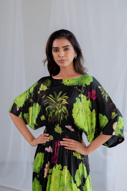 Madagascar Forest Satin Dress