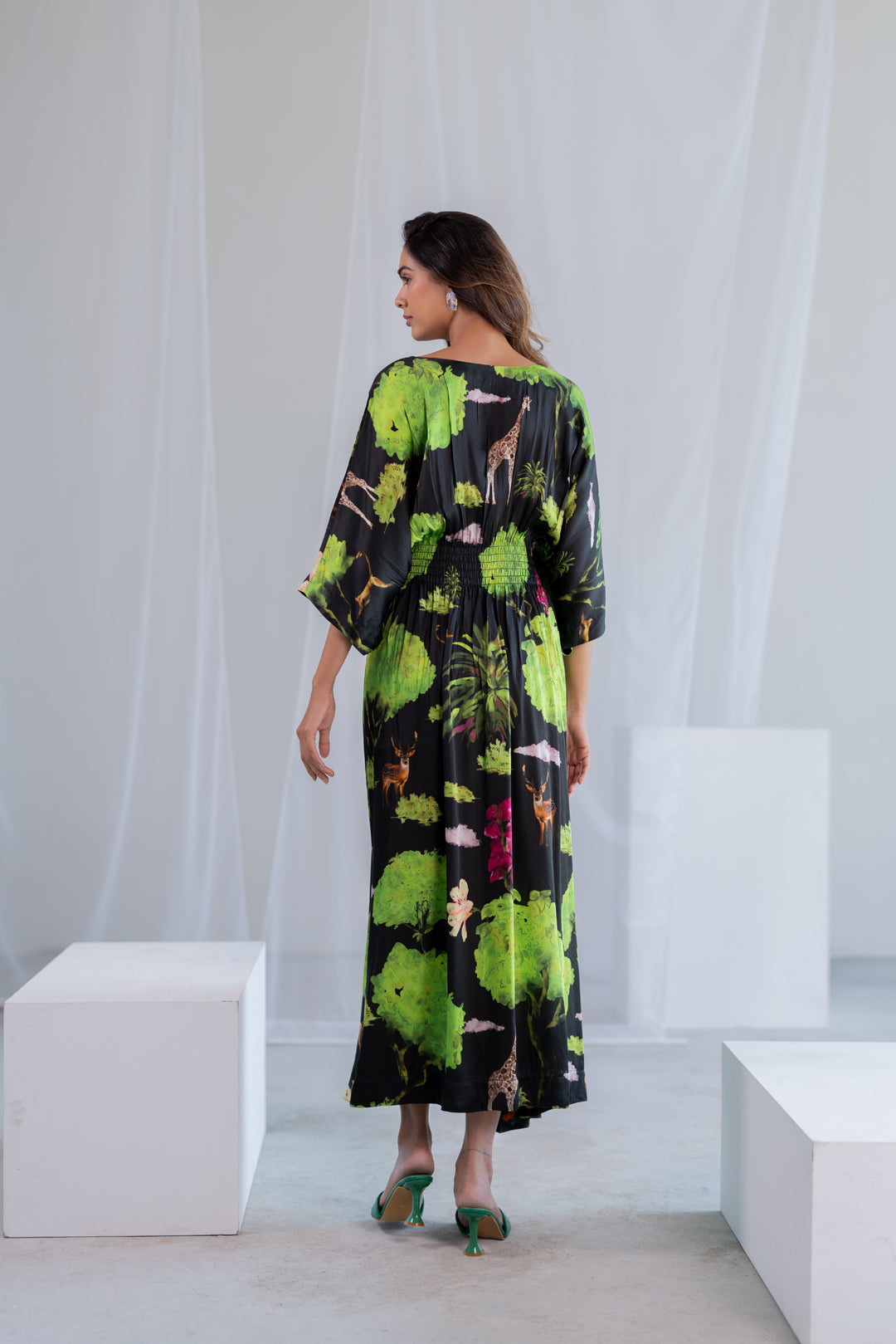 Madagascar Forest Satin Dress