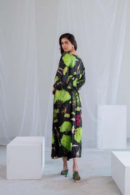 Madagascar Forest Satin Dress