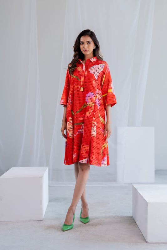 Vermilion Orchids Dress
