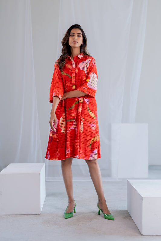 Vermilion Orchids Dress