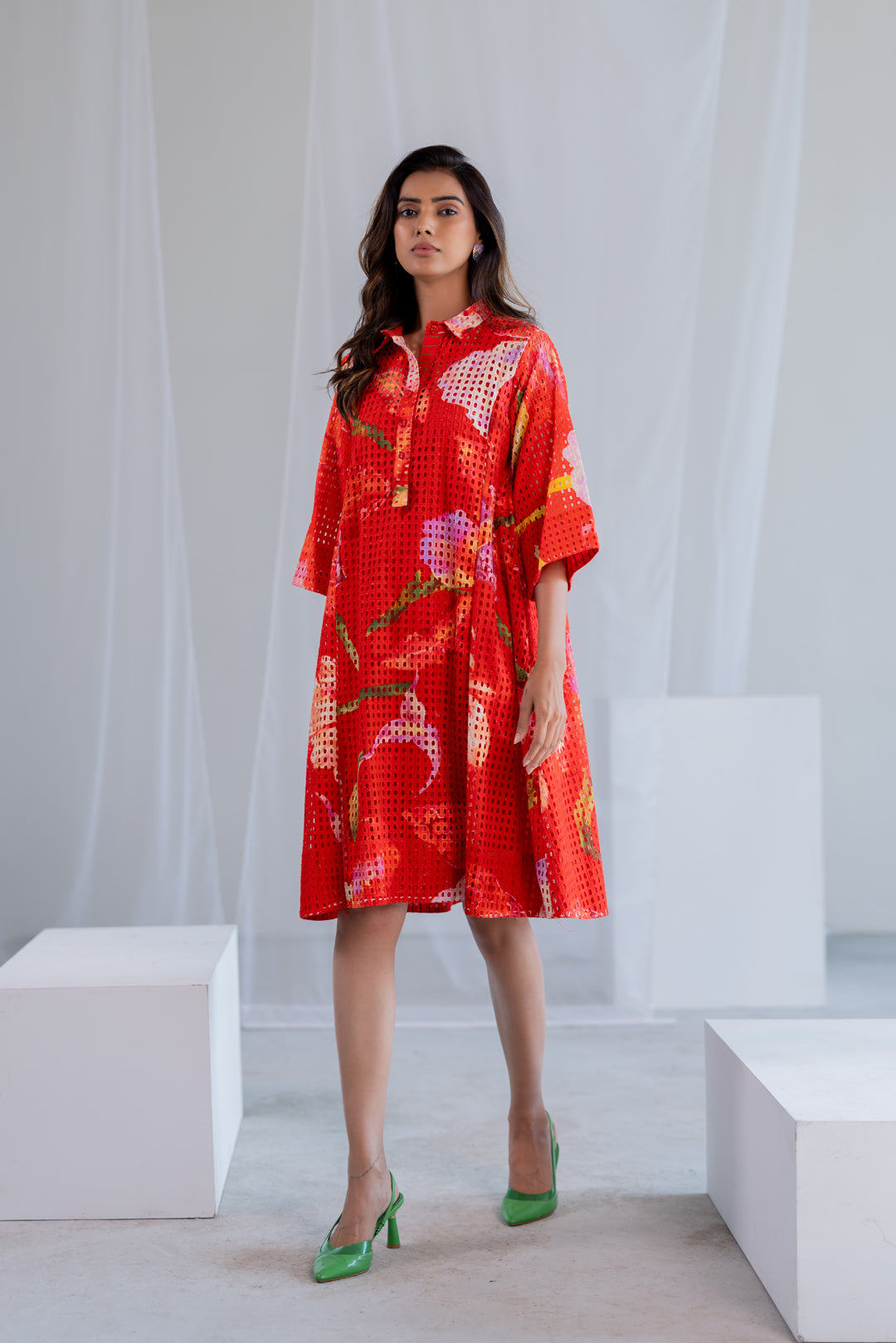 Vermilion Orchids Dress