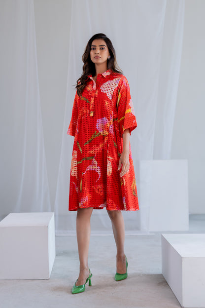 Vermilion Orchids Dress
