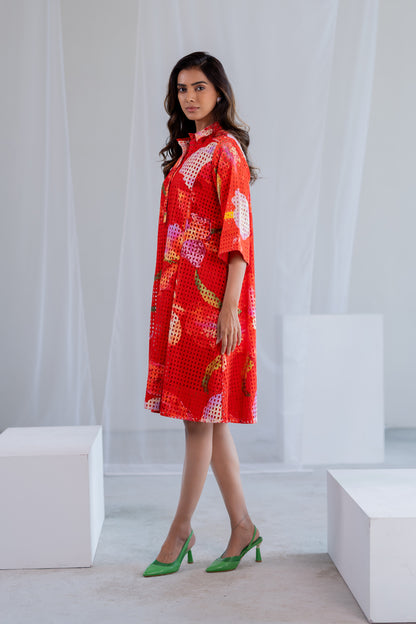Vermilion Orchids Dress