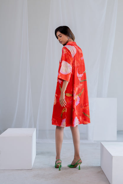 Vermilion Orchids Dress
