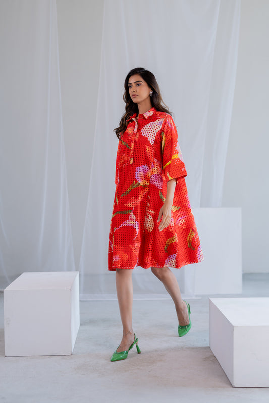 Vermilion Orchids Dress