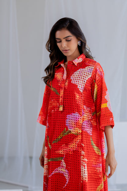 Vermilion Orchids Dress